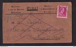 DDDD 173 -- Timbres ORVAL - Enveloppe à Entete TP Col Ouvert 1942 Vers BERCHEM STE AGATHE - 1936-1957 Open Kraag