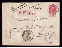 DDDD 182 -- Entier Enveloppe Grosse Barbe + TP Dito (1 Timbre Manque) Recommandée T4R OUD HEVERLEE 1912 - Covers