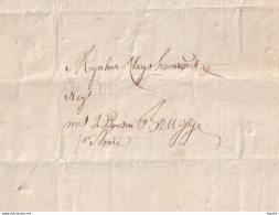 DDEE 444 -- FRAUDE POSTALE - Lettre Précurseur OSTENDE 1811 Vers BRUGGE - Per Amice Met 2 Doosen Canten (Dentelle) - 1794-1814 (Periodo Francese)