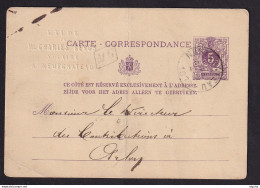 DDEE 359  - Entier Postal Lion Couché NEUFCHATEAU 1879 - Boite Urbaine Parallélogramme MG - Cachet Du Notaire Berch - Posta Rurale