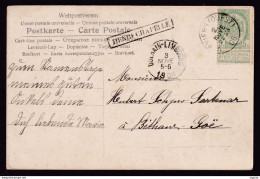 DDEE 171 - GRIFFES Des CANTONS DE L'EST - Carte TP Armoiries VERVIERS Ouest 1900 - Griffe HENRI CHAPELLE - Linear Postmarks