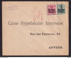 DDDD 892 - Enveloppe LICHTERVELDE TP Germania Etapes Gent 1916 Vers Anvers - Cachet Delafontaine Lichtervelde - OC26/37 Territoire Des Etapes