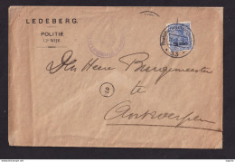 DDDD 894 - Enveloppe Politie LEDEBERG TP Germania PUWST Gent 1918 - Cachet President Der Zivilverwaltung - OC26/37 Etappengebiet