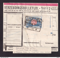 002/39 - Fragment De Bulletin D'Expédition Timbre TR 38 Coin De Feuille / Indication Marginale Gare De THUILLIES 1910 - Documentos & Fragmentos