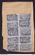 066/39 - Gare De BRUGGE BRUGES -  1 Fragment Bloc De 10 TP Armes Du Royaume 1927 , Au Verso 2 TP Gare D'APPELTERRE - Documentos & Fragmentos