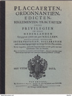 912/39 --  LIVRE/BOEK Placcaertenen Ordonnantien In De Nederlanden Sedert 1675 , Blz 37 , Bij G.Fritz Brussel 1738 , - Post-Vorschriften