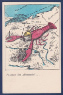 CPA Crustacé Position Humaine Surréalisme Maps Kaiser Reims écrite - Poissons Et Crustacés