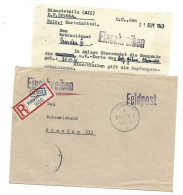 Feldpost Einschreiben Feldpostamt 737 Alencon Frankreich 1943 Mit Inhalt - Feldpost 2e Guerre Mondiale