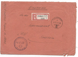 Feldpost Einschreiben Feldpostamt 100 Schlesien 1945 - Feldpost 2e Guerre Mondiale