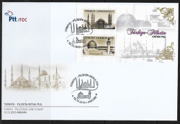 2013 - TURKEY-PALASTINE JOINT STAMP  - 12TH DECEMBER 2013 - FDC - FDC