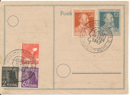 Germany Uprated Postal Stationery Postkarte With Special Postmark Hannover Export Messe 1947 - Postwaardestukken