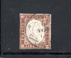 1861 , 3 Lire , Clear Cancel  " TORINO -6.NOV.61 ", Small Faults, Foto Expertised  , Michel € 3200,- #1410 - Sardegna