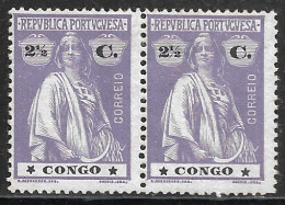 Portuguese Congo – 1914 Ceres Type 2 1/2 Centavos Pair Of Mint Stamps With Stars Variety - Portugiesisch-Kongo