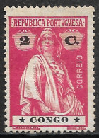 Portuguese Congo – 1914 Ceres 2 Centavos Acetinado Paper Mint Stamp - Congo Portuguesa