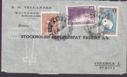 Argentina Por Via Aerea B. H. TELLANDER, Balcarce BUENOS AIRES 1939? Cover Letra STOCKHOLM SUPERFOSFAT FABRIKS Sweden - Lettres & Documents