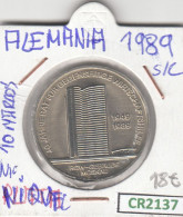 CR2137 MONEDA ALEMANIA 10 MARCOS 1989 NIQUEL SIN CIRCULAR - 10 Marchi