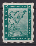 Canada Revenue (Prairie Conservation), Van Dam PC2, MNG (no Gum) - Steuermarken