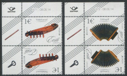 Estonia:Unused Stamps Pairs EUROPA Cept, Music Instruments, Corners!, 2014, MNH - Estonie