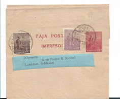 ARGENTINIEN 201 / Streifband, Aufgewertet Nach Deutschland 1912 - Storia Postale