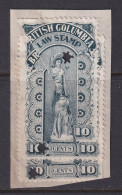 Canada Revenue (British Columbia), Van Dam BCL16b, Bisect Used On Piece - Fiscales
