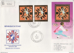 Chad Perforated And Imperforated Gold Foil Stamps And SSs On 2 Used R Covers, Very Rare!!! - Winter 1984: Sarajevo