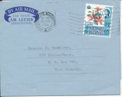 Hong Kong Aerogramme Sent To Germany 25-6-1970 - Lettres & Documents