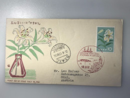 JAPAN UMSCHLAG 1961 NACH GRAZ....30/6 - Brieven En Documenten