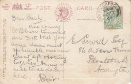 Postcard Genealogy Mr Sewell Arden Terrace Accrington PU 1908 My Ref B14825 - Genealogy