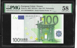 GREECE 100 EURO  Duisenberg  Signature! PMG 58 Choice AUNC "Y" Printer G006E4 Extremely Rare!! - 100 Euro