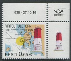 Estonia:Unused Stamp Virtsu Lighthouse, Corner!, 2016, MNH - Estonie