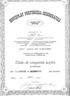 Title Of 50 Shares Of Moviplay Portuguesa - Discográfica, SA 1988. Sound Recording And Film Music Editing. Cinema. Cine - Cine & Teatro