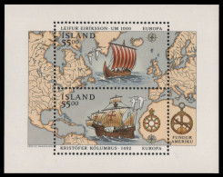 Island 1992 - Mi-Nr. Block 13 ** - MNH - Schiffe / Ships - Unused Stamps