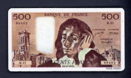 BILLET FRANCE - FAC SIMILÉ - FICHE POCKER - 500 FRANCS - PASCAL - Specimen