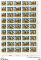 REPUBBLICA:  1972  S. PIER  DAMIANI  -  £. 50  POLICROMO  FOGLIO  50  N. -  SASS. 1184 - Full Sheets