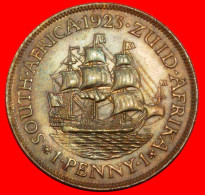 * SHIP (1923-1924): SOUTH AFRICA  1 PENNY 1 1923 UNC RARITY! GEORGE V (1911-1936)! · LOW START · NO RESERVE! - South Africa