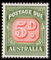 Australia 1958-60 5d Carmine And Deep Green Postage Due Die II No Wmk Unmounted Mint. - Strafport