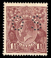 Australia 1919-20 1 D Black-brown Wmk 6a Perfined OS Unused No Gum. - Dienstmarken