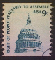 United States, Scott #1616, Used(o), 1975, Americana Series Coil:  Capitol Dome, 9¢, Slate On Greenish Paper - Usados