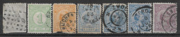 1875-1894 NETHERLANDS Set Of 7 Used Stamps (Michel # 22D,31aD,34a,35ab,35b,42b) CV €11.10 - Gebruikt