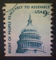 United States, Scott #1616, Used(o), 1975, Americana Series Coil:  Capitol Dome, 9¢, Slate On Greenish Paper - Oblitérés