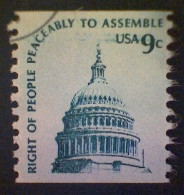 United States, Scott #1616, Used(o), 1975, Americana Series Coil:  Capitol Dome, 9¢, Slate On Greenish Paper - Gebruikt