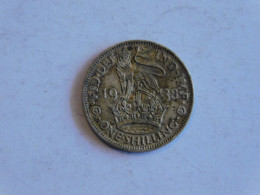 UK Grande-Bretagne One 1 Shilling 1938 Silver, Argent Schilling - I. 1 Shilling