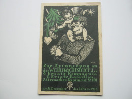 Posen, Militär, Regiment, Weihnachten,    Schöne Karte Um  1915 - Posen
