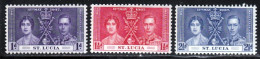 Sainte Lucie 1937 Yvert 105 / 107 ** TB - St.Lucia (...-1978)