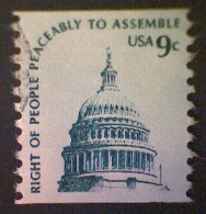 United States, Scott #1616, Used(o), 1975, Americana Series Coil:  Capitol Dome, 9¢, Slate On Greenish Paper - Usados