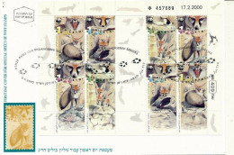 ISRAEL 2000 ENDANGERED WILD LIFE ANIMALS SHEET ON FDC - Lettres & Documents