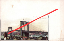 Litho AK New York City Brooklyn Bridge From Brooklyn Manhattan NY United States USA Künstlerkarte Souvenir Card - Brooklyn