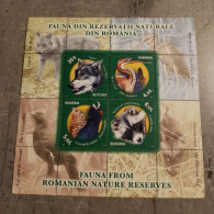 ROMANIA FAUNA FROM ROMANIAN NATURE RESERVES SHEET USED - Used Stamps