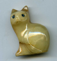 MINIATURE EN PIERRE - MINIATURES ANIMAUX -  CHAT - 4,5cm X 3,5 Cm - 28g - Dieren