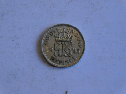 UK Grande-Bretagne 6 Six Pence 1945 Silver, Argent - H. 6 Pence
